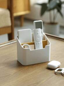 1 Piece Of Bamboo And Wood Partition Storage Box, Creative Multifunctional Desktop Storage Box, Suitable For Cosmetics, Makeup Brushes, Stationery, Remote Control, Desktop Organizer, Remote Control Bracket, Multi Compartment Storage Box, Bamboo And Wood Partition, Space Saving, Birthday Gift, Suitable For Office Workers, Home Users, Electronic Product Enthusiasts, Digital Tool Enthusiasts, Desktop Organizer Enthusiasts, Makeup Enthusiasts - Multicolor - View 13