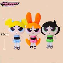 THE POWERPUFF GIRLS 23 厘米经典可爱飞天小女警毛绒玩具娃娃，蓬松泡泡小狗卡通填充动物生日礼物 - 彩色 - 查看 5