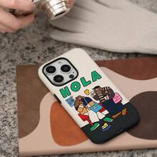 A European And American Style 'Hello Girl' Design Phone Case With Anti-Slip Texture To Protect The Phone From Drops. This Phone Case Is Suitable For IPhone 11 To 16 Series, Showcasing A Fashionable And Creative Design. - Mix Color 1 - View 7