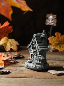 1pc Halloween Decor Black Cat Witch Ghost House Home Desktop Decoration, Resin Figurines, Suitable For Indoor Home Holiday Atmosphere, Outdoor Park Party Decorations Home Decor Room Decor - Multicolor - View 3