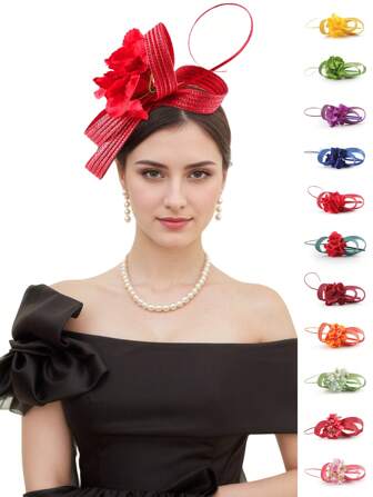 1 件茶会迷人帽子，适合女士肯塔基头饰德比药盒教堂帽，适合鸡尾酒婚礼头饰万圣节