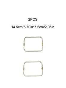 各种尺寸的方形铝合金夹子，U型和方形钱包框架带锁，金属吻锁框架，适用于钩编包、手提包和手拿包，适合DIY包包制作和手工项目，适合手工艺者、缝纫师、包包制作者和礼品制作者，是复活节、母亲节、手工礼品和日常使用的理想之选，多功能，可用作包包配件、DIY工艺用品和手提包装饰。 - 銀色 - 查看 18