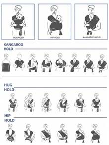 Baby Wrap Carrier Newborn To Toddler - Baby Wraps Carrier - Baby Sling - Hands Baby Carrier Wrap - Baby Carrier Sling -Baby Carrier Newborn To Toddler 7-35 Lbs - Light Grey - View 7