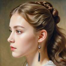 复古新中式风格吊坠耳环，长款垂坠设计，适合夏季派对假日日常佩戴 - 紋菀含珠 - 查看 2