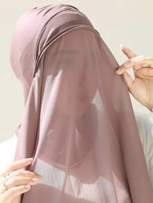 1pc Ready To Wear Women Instant Hijabs With Bonnet Chiffon Hijabs - Multicolor - View 13