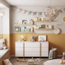 Simple Wall Storage Rack Solid Wood Home Children's Room Floating Bookshelf Living Room Wall-Mounted Wooden Storage Rack