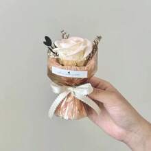 Pocket Rose Soap Flower Bouquet, Mini Preserved Rose Gift, Dried Flower Mini Souvenir, Girlfriend Birthday Decor, Mini Sunflower, Blue Rose, Red Rose, Pocket Romance - Multicolor - View 5