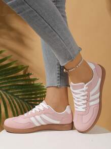 Women's Summer Casual Flat Comfort Shoes, Non-Slip Splice Color Outdoor Sports Shoes, Spring/Autumn