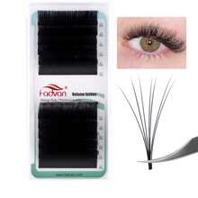 FADVAN Fadvan Easy Fanning Eyelash 0.05/0.07/0.10 C/D 9-17mm 15-20mm Mix Extensions Blooming Eyelashes Flare Eyelashes Russian Volume Auto Fan Eyelashes Natural Cilia Silk Lashes ,Natural, Lash Tech Supplies