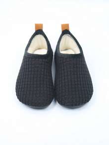 极致柔软家居拖鞋 - 男女通用宽版,可调节带子,轻便,舒适橡胶防滑鞋底,完美的袜子拖鞋,适合室内/室外舒适 - 黑色 - 查看 6