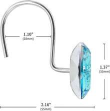 MitoVilla Purple Shower Curtain Hooks Rings, Metal Shower Hooks Shower Curtain Liner, Purple Rust Proof Shower Rings Curtain Accessories And Bathroom Shower Rod, 12 Pack Bathroom Set - Blue - View 2