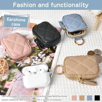 Women Coin Purse Men Coin Purse Earphone Case With Keychain Earphone Case With Carabiner Earphone Bag Mini Wallet Small Leather Easy To Carry For Women Money Wallet Purse Wallet Wristlet Wallet Coin Wallet