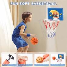 CYFIE Mini Basketball Hoop For Toddler Kids, Indoor Suction Cup Basketball Hoop With 3 Balls For Bath, Bedroom, Office Door, Fun Sports Toy For Boys Girls - Blue Basketball Hoop - View 6