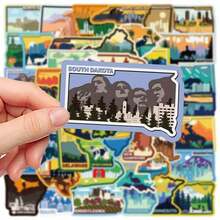 50Pcs USA American 50 States Travel Stickers Aesthetic Decals DIY Luggage Phone Motorcycle Car Bike Laptop Sticker - Một cỡ - Xem 2