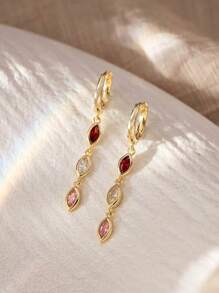 1 pezzo di orecchini a pendente personalizzati con foglia e pietra natalizia, orecchini da tutti i giorni, orecchini a goccia con diamanti, regalo di compleanno, regalo per la nonna, regalo della festa della mamma