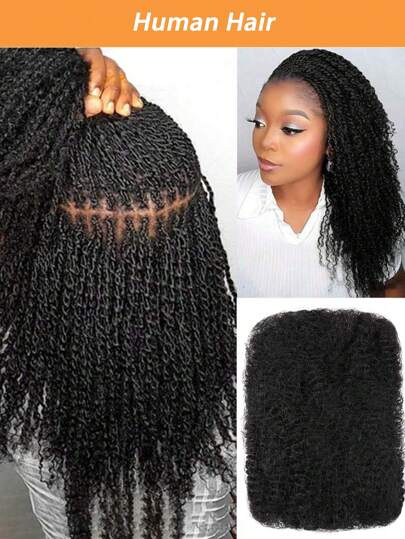 Afro Kinkys Bulk Human Hair For Dreadlock Extensions 1 Bundle Bulk Hair Black Color Brazilian Virgin Hair For Women