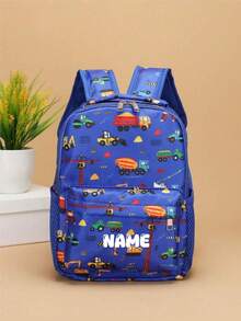 Individueller Schulanfang Einhorn Dinosaurier Mini Rucksack, personalisierter Name oder Feiertagsgruß Muster. Gestalte deinen eigenen Rucksack. Modisch lässig, vielseitig süßer Cartoon Einhorn Dinosaurier Bagger Baustellenfahrzeug Muster Rucksack. Leichter Münzbeutel, perfekt für Teenager für den täglichen Gebrauch, Ausflüge, Reisen und Einkaufen. Druckmusterposition zufällig - Text 2 - Übersicht 10
