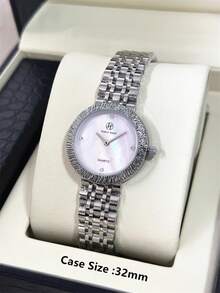 PABLO RAEZ 1pc Lady Watch Pink Jewelry Accessories Women Wristwatch Vintage Charming Original Brand New Fashion AAA Stainless Steel Bracelets Chain Luxury Silver Color Non Tarnish Party Girls Casual CD Dress Watch Metal Steel Heavy Strap 50M Water Resistant Simple Casual Clock Female Elegant Rhinestone Quartz Watch - one-size - View 3