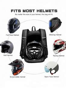 1 pièce Sac à dos de cyclisme pour hommes, sac de casque de moto, sac à dos de casque complet, sac de chevalier pour femmes, sac de voyage imperméable, sac de voyage, grande capacité multifonction pour le travail, les voyages d'affaires, la randonnée, le camping, pour les femmes et les hommes. Boutique de cadeaux pour hommes, remise des diplômes.