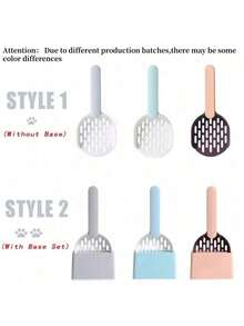 PETSIN Cat Litter Scoop Plastic Cat Litter Shovel With Base Self Cleaning Cat Litter Box Shovel Kitten Toilet Clean Tools Cat Supplies - Multicolor - View 8