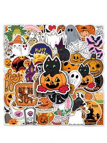 50pcs - Halloween Graffiti Personalized Cartoon Stickers, DIY Skateboard Cup Luggage Stickers Waterproof Home Decoration, Car Decoration, Bedroom Decoration, Party Gifts, Holiday Gifts, Halloween Gifts, Adhesive Materials
