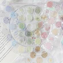 18PCS/Sheet Vintage Wax Stickers - Korean Style Scrapbook Sealing Labels For Diary, Planner, Journal Decoration, Retro Stationery Supplies, Aesthetic Ephemera For Craft And Decorative Projects