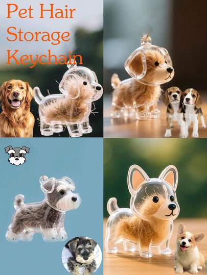 1个宠物品种图案宠物毛发收纳钥匙扣，犬种钥匙扣纪念品，多功能宠物纪念吊坠，毛发收纳袋，宠物毛发收纳及保护纪念品，纪念心爱宠物的理想之选，宠物配件，独特个性化宠物配件