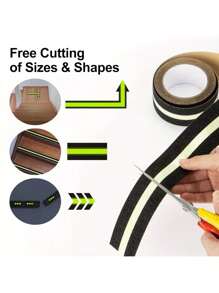 Heavy Duty Anti Slip Tape With Glow In The Dark Strips For Stairs Outdoor/Indoor Waterproof Non Skid Roll For Stair Steps Traction Tread Staircase Grips (1.97 Inch X 197inch, Black )Including Stairs, Patio, Entryways, Ladders, Scooters.