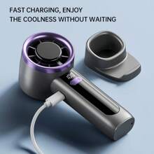 مروحة محمولة بسرعات قابلة للتعديل من 100 مستوى، مصغرة قابلة للشحن عبر منفذ USB ببطارية فائقة الطول 1800مللي أمبير للاستخدام