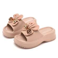 Women's Cute Casual Sandals, Summer New Arrival - Cartoon Doll Decor, Thick Sole Slippers - 卡其色 - 查看 5