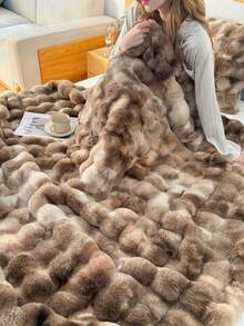 1 件奢华扎染仿兔毛毯 - 柔软、温暖、舒适、多用途、适合所有季节 - 非常适合卧室、客房、客厅、宿舍、汽车、沙发、旅行和户外活动