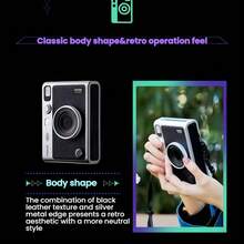 FujiFilm Camera Mini  Instant Camera Girly Heart Polaroid Selfie Beauty + 10 Filters Polaroid Capture Beautiful Moments Brown (Type-C) - Brown (type-c) - View 5