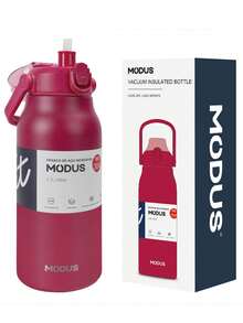 1700ml Stainless Steel Travel  Bottle With Vacuum Insulation White For Coffee Water With Handle Camping And Trail MODUS - Gỗ đỏ - Xem 2