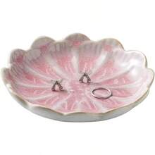 Jewelry Dish, Flower Shape Ring Dish, Pink Earring Tray, Cute Jewelry Holder, Bowl, Flower Pink - 粉紅色花 - 查看 12