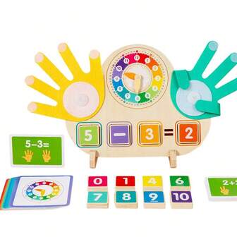 1pc Clock Finger Addition And Subtraction Math Early Learning Game, Finger Number Decomposition, Color Recognition, Arithmetic Pairing Educational Toy