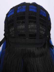 24-Inch Blue Highlighted Curly Wig - Rose Hair Network Oil-Resistant Singing Street Style - 挑染藍色 - 查看 6