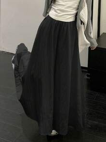 女式法式白色休闲裙，新款收腰 A 字长裙，夏季