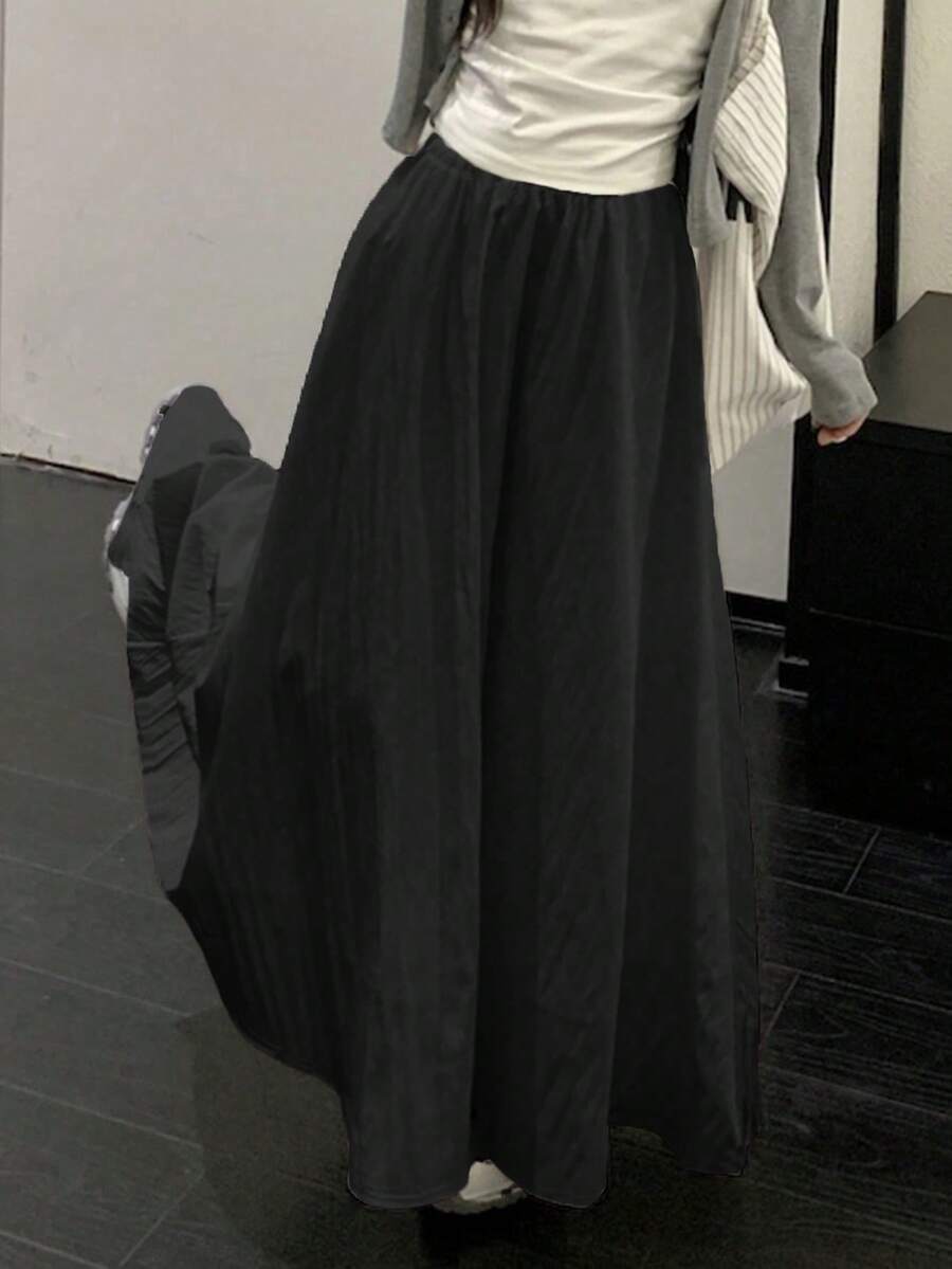 女式法式白色休闲裙，新款收腰 A 字长裙，夏季