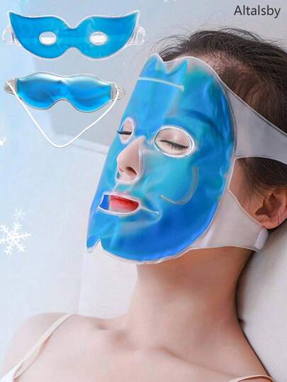 1pc Facial Cold Compress Ice Pack, Cooling Gel Face Mask To Relieve Fatigue&Aid Sleep, Reusable Gel Mask Cold/Hot Compress Face Mask For Daily Use, Gel Ice Pack Eye Mask, Relaxing Ice Compress Eye Mask/Face Mask