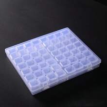 1pc Transparent Storage Box, 28 Grids DIY Diamond Painting Box, Jewelry Storage Box, Plastic False Nail Storage Box, Rhinestone Bead Storage Box, Manicure Supplies, Manicure Tools, Manicure Art Tools, Back To School, Manicure, Manicure Tools (Suitable For Press-On Nails) - Clear - View 8