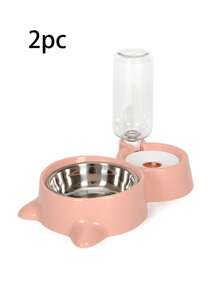 1 Set Cat Shaped Pet Bowl, Stainless Steel Automatic Water Feeder Pet Bowls Suitable For Cats & Small/Medium Dogs