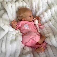 Realistic Reborn Baby Dolls Blonde Girl Lifelike Blue Eyes Girl Soft Body That Look Real Life Newborn Baby Dolls 18 Inch Reborn Doll High-End Gift For Kids Age 3+