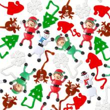 12/24 pezzi Giocattoli in gel morbido TPR a forma di Babbo Natale arrampicante per Natale, giocattoli antistress per bambini con renne appiccicose a tema natalizio, giocattoli in gel morbido TPR a forma di uomo arrampicante per Natale, giocattoli antistress natalizi in gel morbido appiccicosi per bambini con Babbo Natale