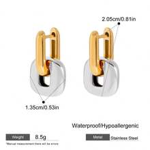 S SHOPBOHO 一对独特设计师款金色粗线性感首饰，镀金防水耳环，适合敏感肌肤 - Chunky Earring - 查看 2