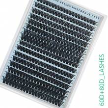 320片自然纤长假睫毛，30D+40D卷翘度，长度10-16毫米，DIY超轻柔软可重复使用睫毛，包含化妆工具、睫毛胶、镊子和2支睫毛刷，适合新手、日常佩戴、派对、音乐节、万圣节等场合。 - 黑色 - 查看 12