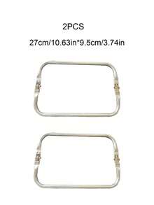 各种尺寸的方形铝合金夹子，U型和方形钱包框架带锁，金属吻锁框架，适用于钩编包、手提包和手拿包，适合DIY包包制作和手工项目，适合手工艺者、缝纫师、包包制作者和礼品制作者，是复活节、母亲节、手工礼品和日常使用的理想之选，多功能，可用作包包配件、DIY工艺用品和手提包装饰。 - 銀色 - 查看 15