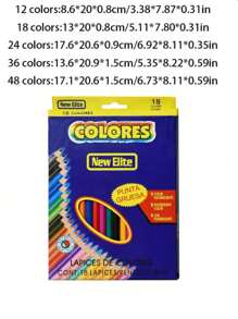36pcs Oil-Based Colored Pencils, Assorted 12/18/24/36/48 Color Box Set For Drawing & Coloring Back To School