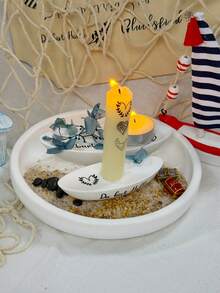 1 pieza Molde de silicona de cascos de barco S/L para decoración del hogar, manualidades, velas, yeso, resina epoxi - Blanco - Ver 5