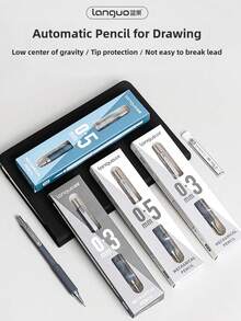 Languo New Metal Machanical Pencil Painting Mechanical Pencil Soft Mian Pen Holding Active Pencil Special For Junior And Senior High School Students To Learn Drawing And Daily Writing Back School Pencil,For School Supplies,Back To School - one-size - View 2
