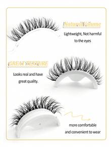 Asiteo 5 Pairs Cat Eye False Eyelashes, Natural 3D Faux Mink Soft Anime False Lashes, Cosplay Thick False Eyelashes, Transparent Lash Band - 眼尾拉長款 - 查看 2